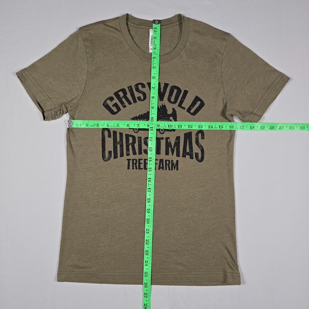 Bella Canvas Mens S Griswold Christmas Tree Farm Graphic Tee Olive Green S Gift - Picture 8 of 9